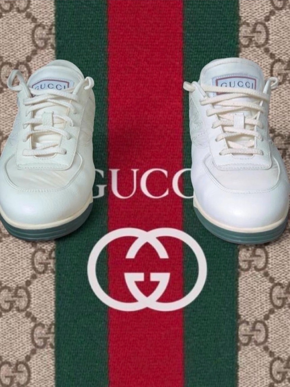 Gucci Kids White Leather Sneakers with Subtle Logo